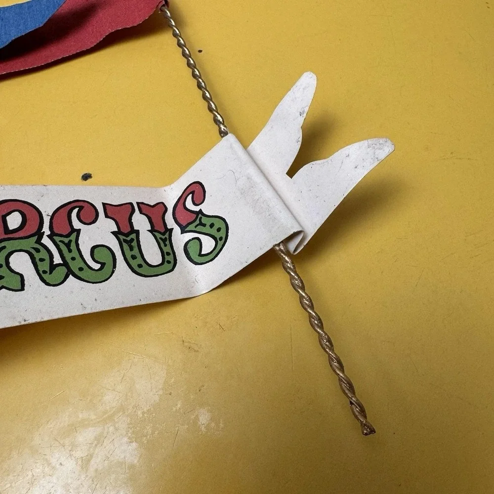 Silvestri Vintage Circus Banner Metal Ornament Carnival Christmas Decor 80s